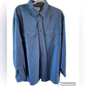 LLBean Men’s Shirt Sz Blue Plaid LG Tall